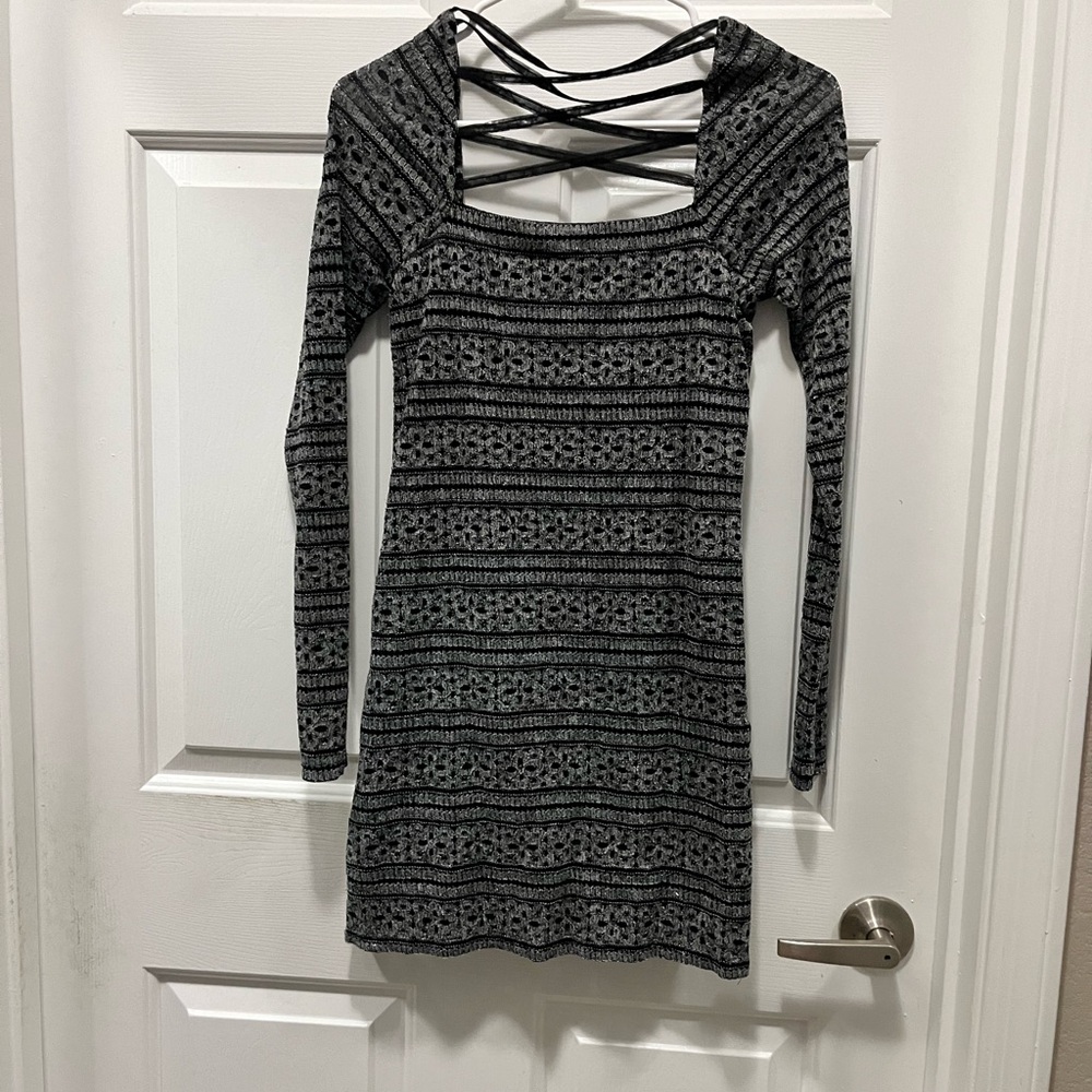 🖤 Free People Black & Gray Long Sleeve Dress 🖤